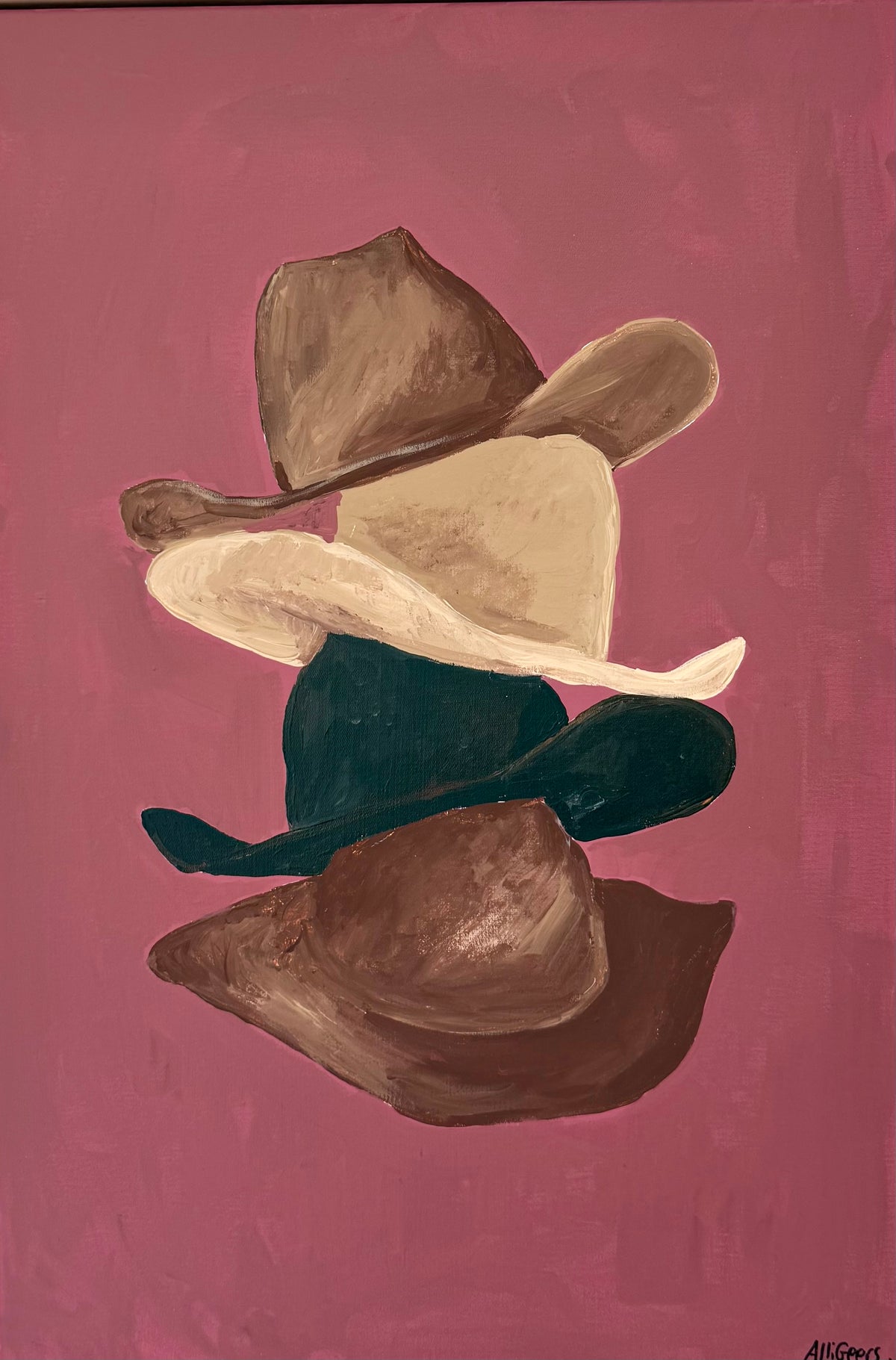 Plum hat stack