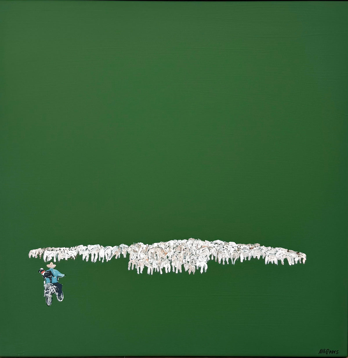 Where is the green sheep