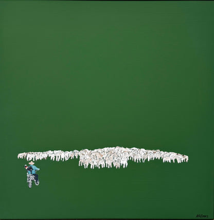 Where is the green sheep