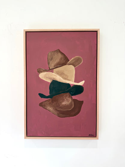 Plum hat stack