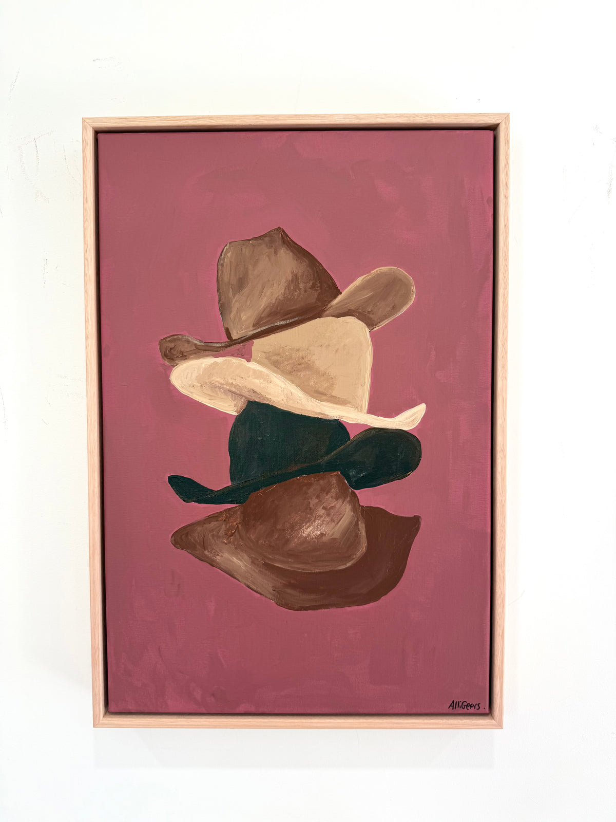 Plum hat stack