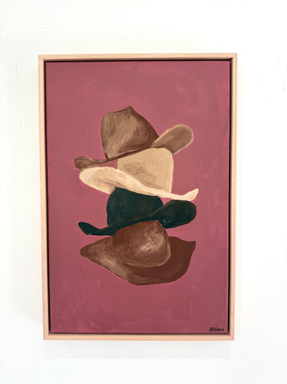 Plum hat stack
